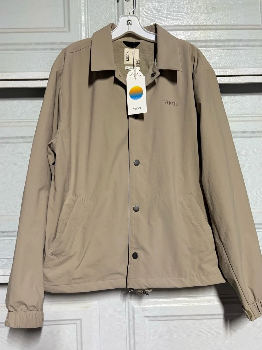 Vuori Men's Taupe Coach Windbreaker Jacket